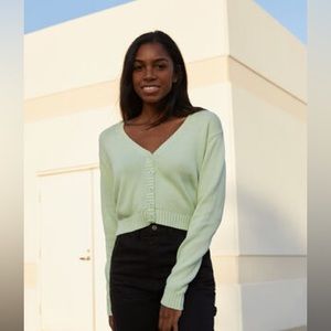 Brandy Melville Pale Green Billie Cardigan